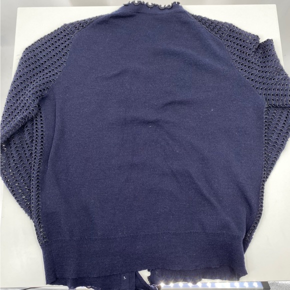 Phillip Lim Navy Blue Gold Cardigan Button Up Sweater Long Sleeve XS - Picture 6 of 6